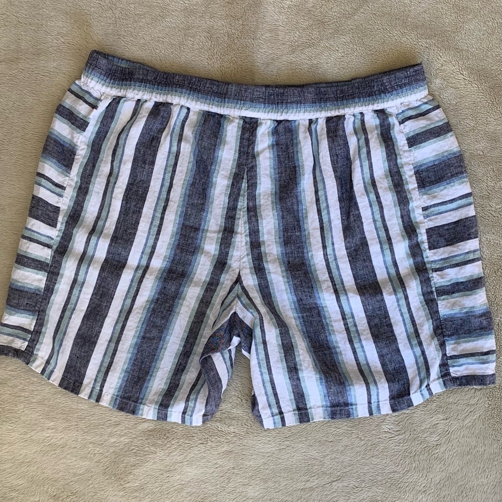 Coldwater Creek striped linen shorts PXL - Picture 1 of 6